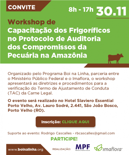 Workshop de capacitação dos frigoríficos em Porto Velho (RO)